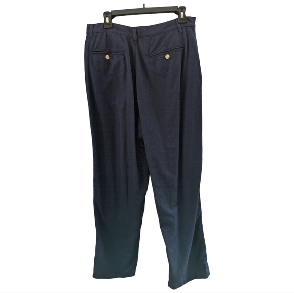 Eddie Bauer Navy Linen Blend pants Size 34 X 32 See Measurements EUC - Picture 2 of 4